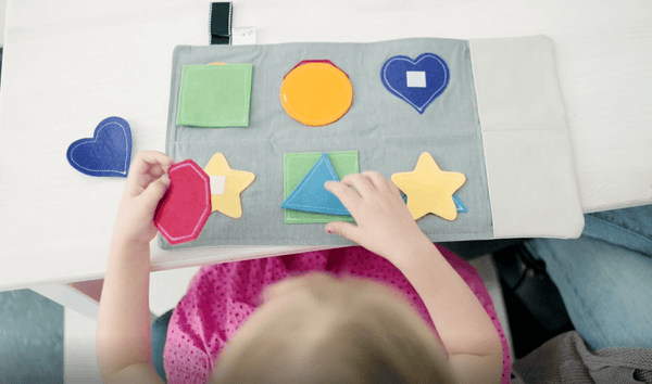 Basic Shape Sorter Travel Toy - Handmade Educational Toys - Mouse Loves Pig