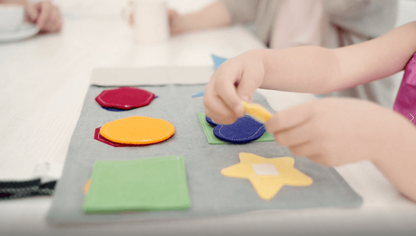 Basic Shape Sorter Travel Toy - Handmade Educational Toys - Mouse Loves Pig