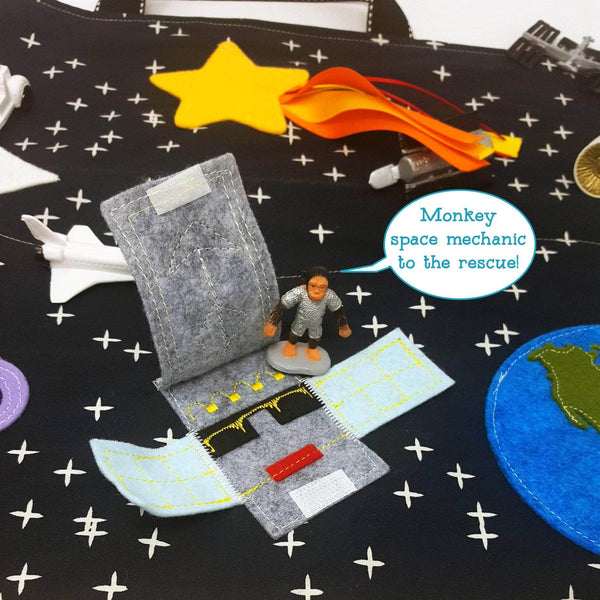 Pretend Play Sets - Space toys for kids - space monkey - felt space toy - Mouse Loves Pig