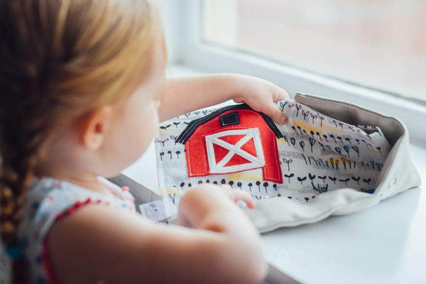 Pretend Play Set - Farm Toys for Kids - Farm Travel Toy with bright red barn- Mouse Loves Pig