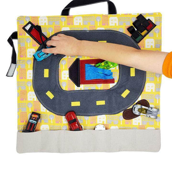 Pretend Play Sets - Kids Car Mat - Raceway Deluxe Car Travel Toy - Mouse Loves Pig