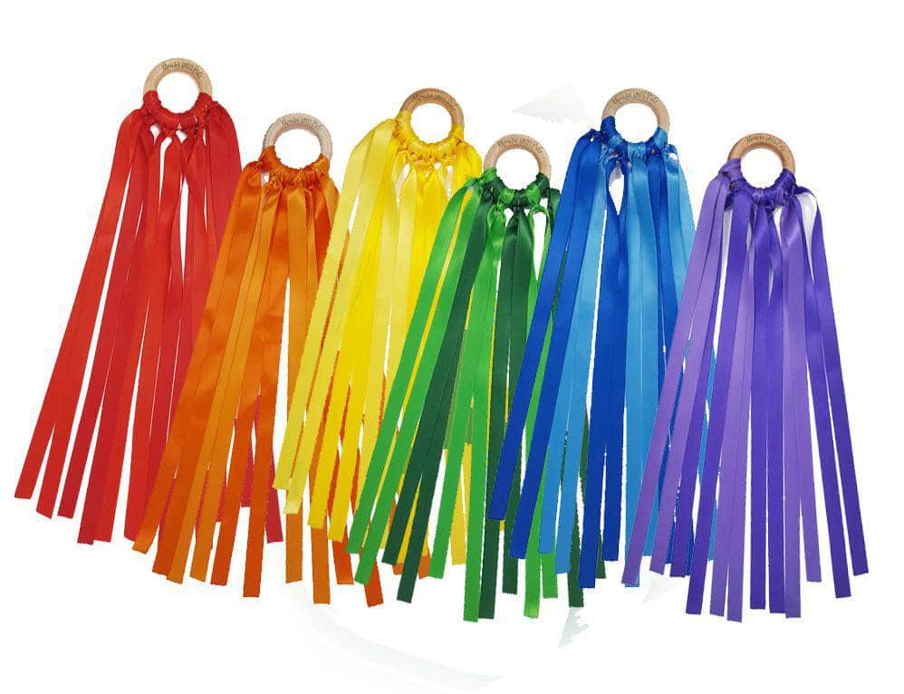 Set of 6 Waldorf Hand Kites in Rainbow Colors
